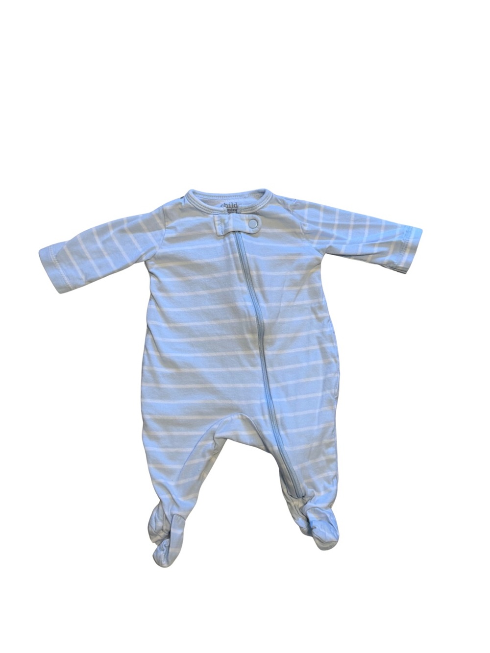 Carter's Light Blue & White Striped Footie